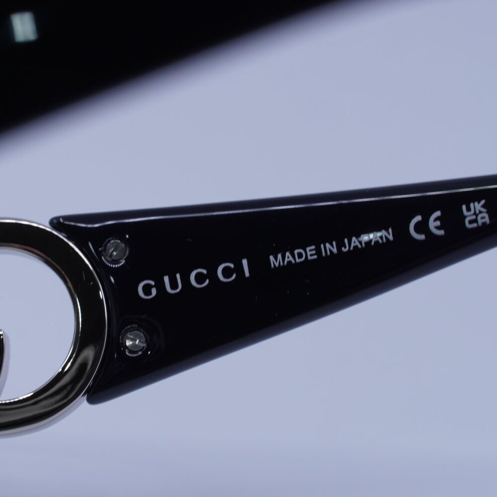 Gucci GG1824S 001 Sunglasses Black/Silver Cat Eye Frame, Grey Lenses - Picture 8 of 11